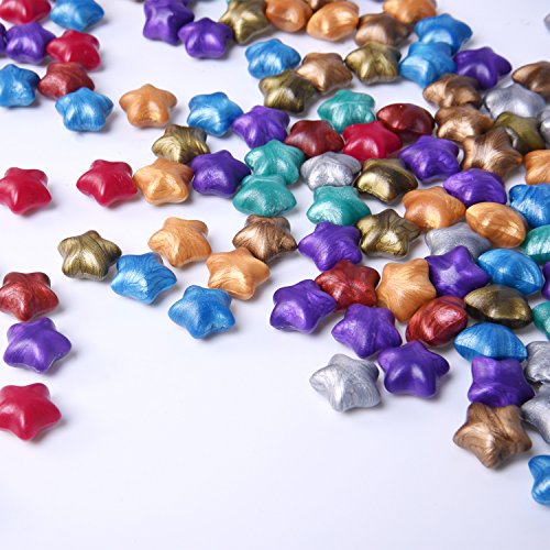 140 Piezas Granos de Cera de Sellado Lacre en Forma de Estrella con 1 Pieza de Cuchara de Fundición de Cera y 2 Piezas de Velas, 9 Colores