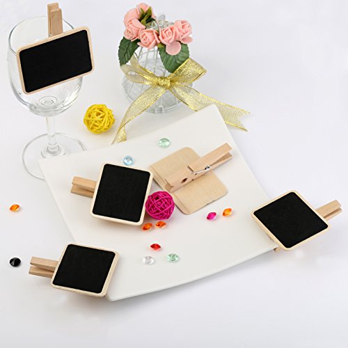 16 pcs mini pizarra de KAKOO rectángulo de madera para decoración de marco, cafetería,la pared,las plantas
