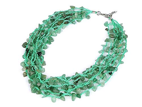 1pc Avanturine Bordado Collar Con las Astillas de Mineral, Y del Río de la Perla de la Joyería, Collares