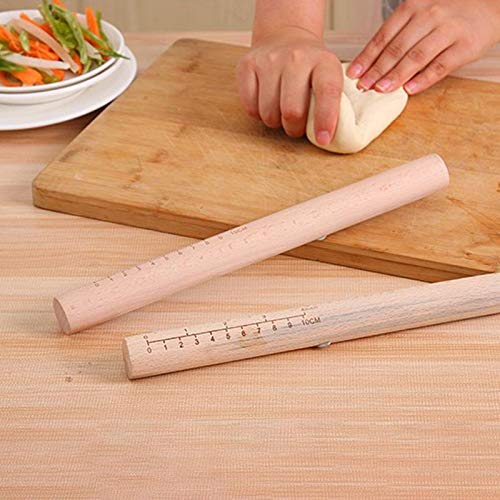1pc Escala De Madera Palo De Amasar La Pasta De Azúcar Diseñado Impresión De Amasar Pastelería Rodillos Para Hornear Herramientas Herramientas De La Pasta De Azúcar