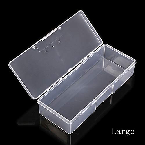 1PC Multifuncional Rectangular Caja de almacenamiento Caja de almacenamiento Borrar Mini Nail Art Tool Box Office Supplies Caja de Herramientas de manicura Organizador (transparente)