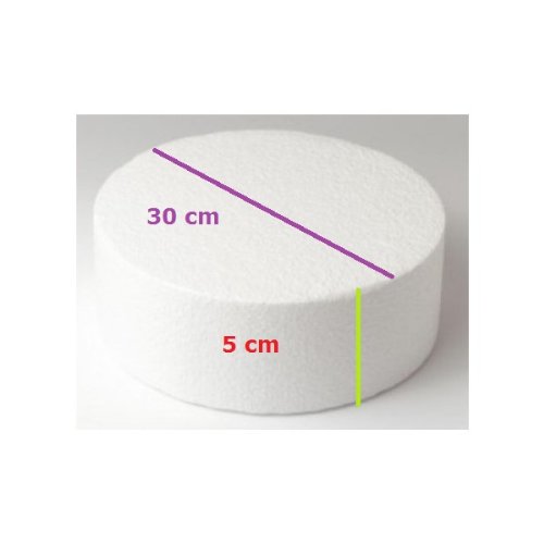 2 Dummies de tarta (poliestireno, redondo, diámetro: 30 cm