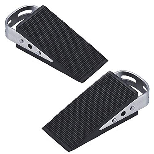 2 Piezas Topes de Puerta Tapón de Goma Antideslizante Puerta Parada Tope de Puerta de Acero Inoxidable Adecuado Hogar Hotel (Negro)