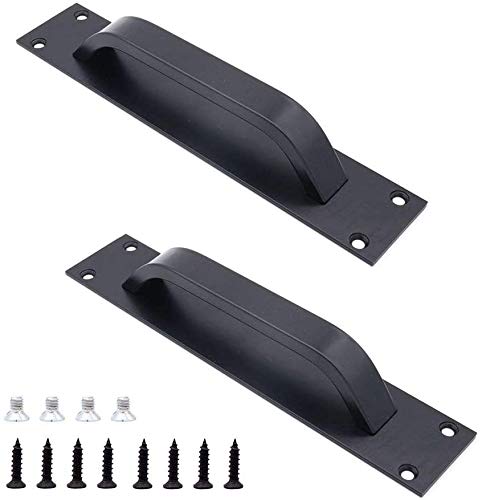 2 tiradores de puerta correderas de aleación de aluminio para puerta de armario, 200 x 40 mm, color negro