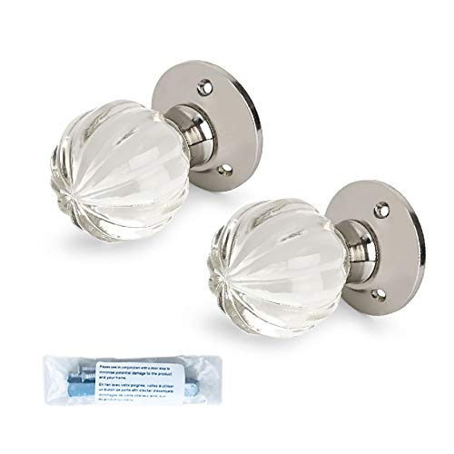 2 tiradores de puerta Laura Ashley Vivien de vidrio/cromado