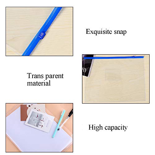 20 bolsas de plástico con cierre para archivos, transparentes tamaño A4, fundas de plástico, bolsa impermeable para organizador de documentos, material de PVC para suministros de oficina y familia
