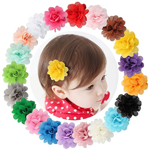 20 horquillas de pelo de la marca Dooppa, con gasa de flores, para bebé y niñas cabello