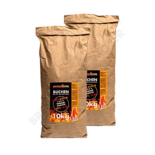 20 Kg Barbacoa Carbón Vegetal 100% haya, Premium Calidad, barbacoa Carbón también para Lotus Grill adecuado, 2 x 10 kg Saco, Gastos de Envío libre