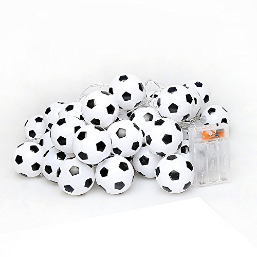 20 luces LED de hadas de fútbol - ELINKUME® 2M/6.56ft con pilas blancas cálidas luces de cadena de fútbol para fiesta temática, decoración del hogar, regalos, Festival