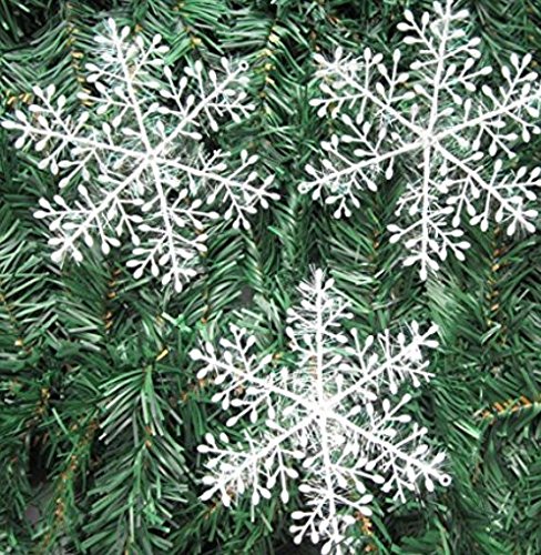 20 Paquetes con 60 Piezas De Copos Nieves para árbol De Navidad Colgantes Adornos cm Blanco Hogar y Cocina