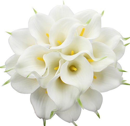 20 unidades de lirio de cala para bodas de marca Xiuer, ramo de flores artificial para decoración de fiestas y hogar.
