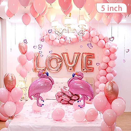 200Pcs Globos Rosa, Mini Rosa Macaron Globos Pastel Helio Latex Fiesta Balloons para Bodas Cumpleaños Decoración Graduacion