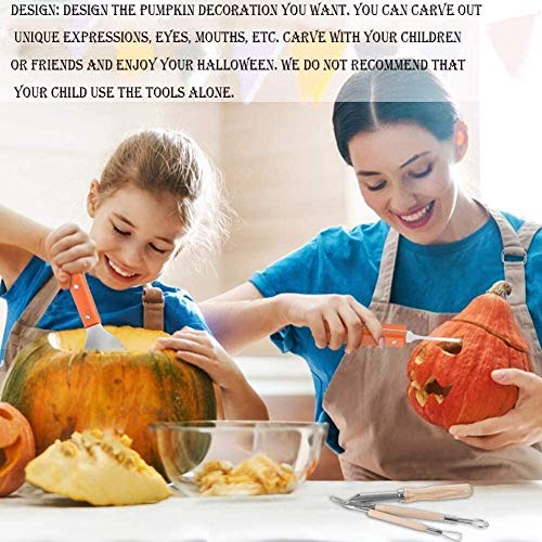 2021 decoración de Halloween otoño partido talla kit de herramienta de 14 piezas de halloween calabaza que talla herramienta de madera de calabaza talla de acero inoxidable cuchillo de talla del molde