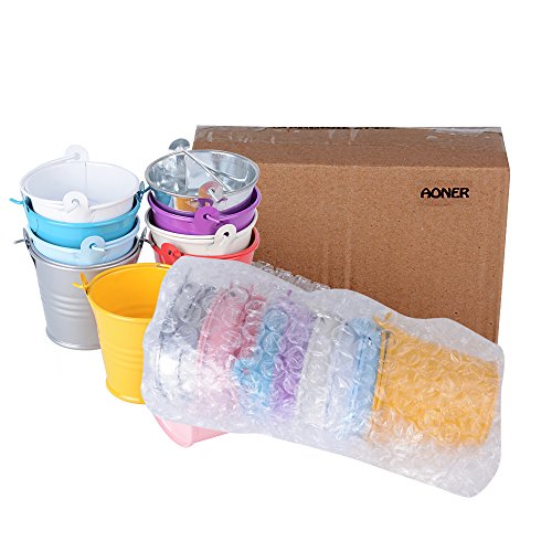 20pcs Mini Cubos de Metal Balde para Invitados Boda Candy Bar con Dulces Caramelos Decoracion Mesas Cajas Altura 5,2cm Diametro 5,8cm y 4,2cm (10 colores)