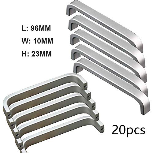 20x Qrity Tiradores de barra de Aluminio, Cajón De Armario Armario Manillas Tiradores Puerta (128MM)