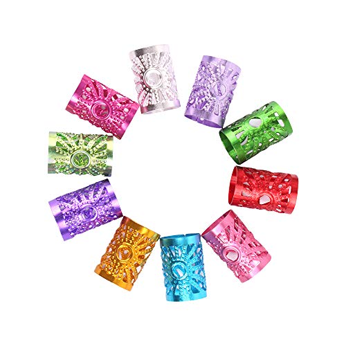 210 piezas de Anillo de Rasta Puños de Dreadlocks de Aluminio de Accesorios de Clip de Pelo Trenzado aluminio multicolor para el pelo，para decoración de cabello