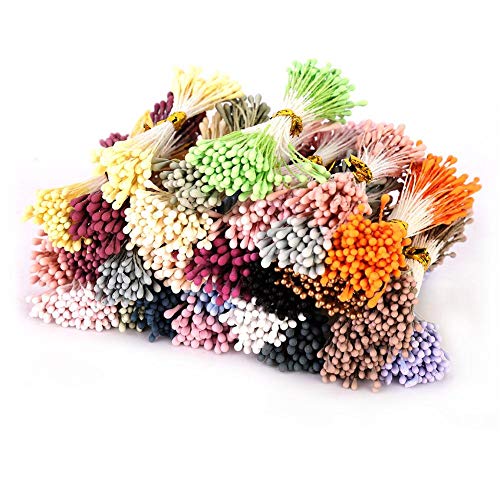 22 colores 1800 piezas flor estambre Mini flor artificial estambre pistilo decoración de la boda DIY estambre flor 1 mm