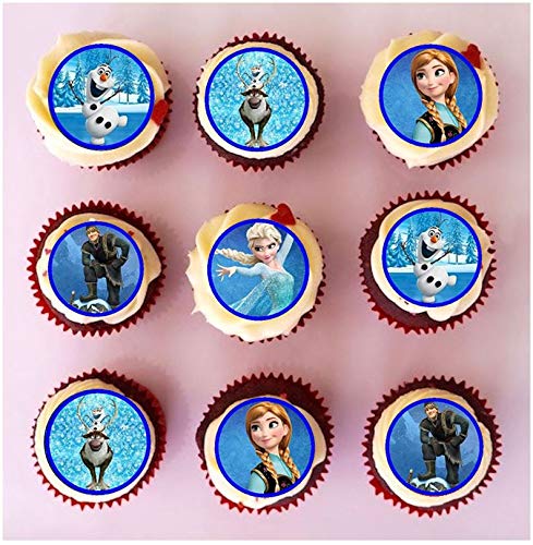 24 decoraciones comestibles de oblea de Frozen precortadas para cupcakes