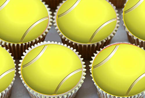 24 x 3,81 cm de pelotas de tenis comestible taza de la torta redonda de adorno para (Para el) fuera de