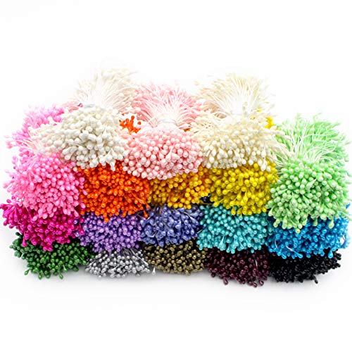 288pcs 3mm estambre de la flor opciones múltiples colores perlas pistilo decoración de la torta de doble artesanía, Arte, Decoración