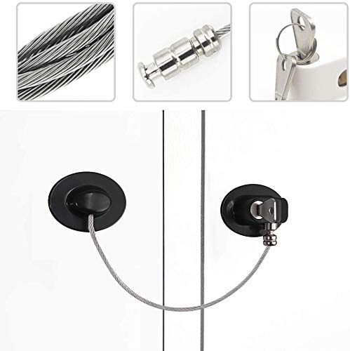 2Pcs Bloqueo de frigorífico,Cerradura del refrigerador,cerradura para puerta de congelador para la seguridad del bebé y el fuerte adhesivo 3M Seguro para niños sin taladros(negro)