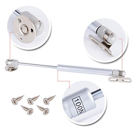 2pcs Pistones a Gas Muebles Cocina Amortiguador Puertas Elevables 100N / 10kg 270mm Bisagras Resortes Armario con Tornillos