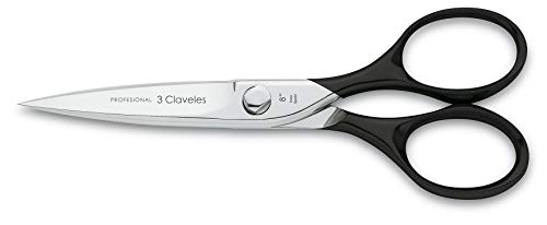 3 Claveles 28021 Tijeras de Cocina Master Class Inoxidable-20cm / 8", Acero, NEGRO