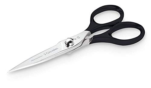 3 Claveles 28021 Tijeras de Cocina Master Class Inoxidable-20cm / 8", Acero, NEGRO