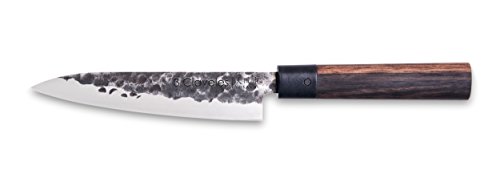 3 Claveles - Cuchillo de Cocina oriental, Mango de madera, Acero Inoxidable, línea Osaka - (16cm - 6,5")