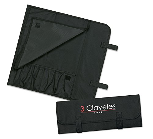 3 Claveles - Estuche Profesional Porta Cuchillos, Lona Rígida Lavable, hasta 6 Piezas
