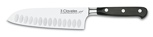 3 Claveles Forgé - Cuchillo Santoku alveolado, forjado, 17 cm