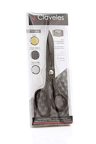 3 Claveles Tijera Alto Rendimiento de 8", Acero Carbono, Negro, 23 cm (9")