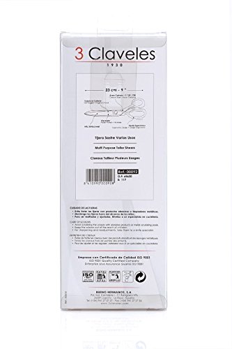 3 Claveles Tijera Sastre De 9", Níquel, Acero Carbono, Negro, 23 cm (9")