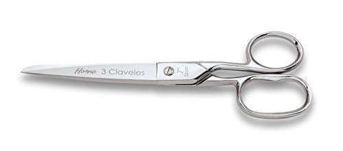 3 Claveles Tijera Varios Usos (Línea Home), Plata, Modista 7" (18 cm)
