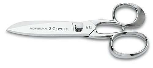 3 Claveles Tijeras Cocina Profesional, Acero Inoxidable, Brillo, 20cm / 8"