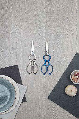 3 Claveles Varios Usos Tijera de Cocina Multiusos, Acero Inoxidable, Azul, 8"