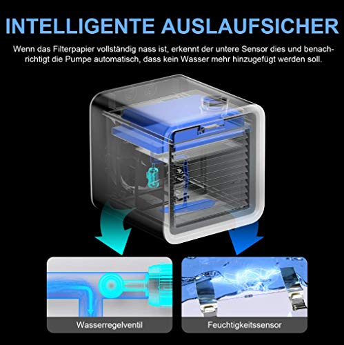 3 en 1 Mini Enfriador de Aire, Aire Acondicionado Portátil, Humidificador con Mango, refrigerador de aire para trabajo y hogar