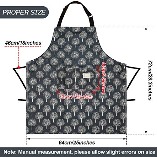 3 Piezas Delantales de Mujeres con Bolsillo Delantal de Cocina Ajustable Impermeable para Cocinar Hornear Limpieza de Hogar
