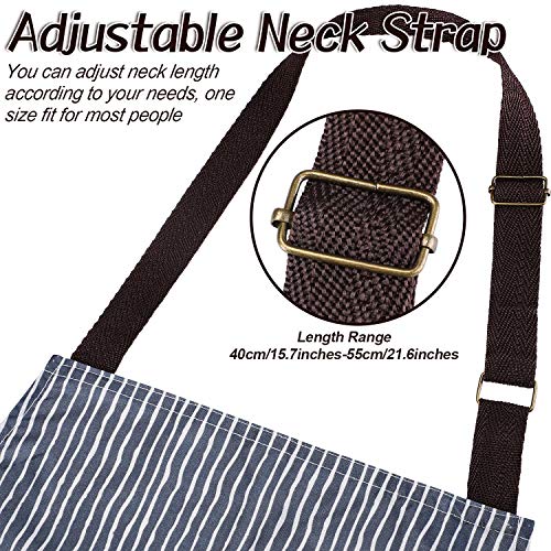 3 Piezas Delantales de Mujeres con Bolsillo Delantal de Cocina Ajustable Impermeable para Cocinar Hornear Limpieza de Hogar