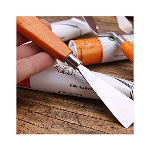 3 Piezas espátulas mixtas de Acero Inoxidable, para Artistas, Pintura, Aceite, Herramientas, Pintura, Mango de madera Accesorios para Pintura Al óleo, Juego de Cuchillos Pintura
