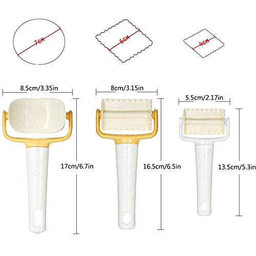 3 Unids/Set moldes Torta de la Pasta Herramientas de la panadería del balanceo para Hacer Tartas y Galletas, Molde de Bricolaje Decoración Kit de Herramientas de Sello (White)