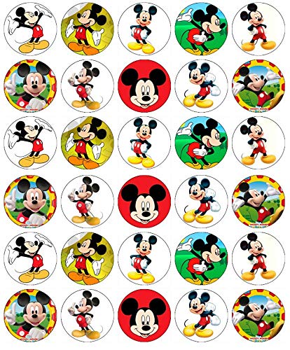 30 obleas comestibles para cupcakes de Mickey Mouse