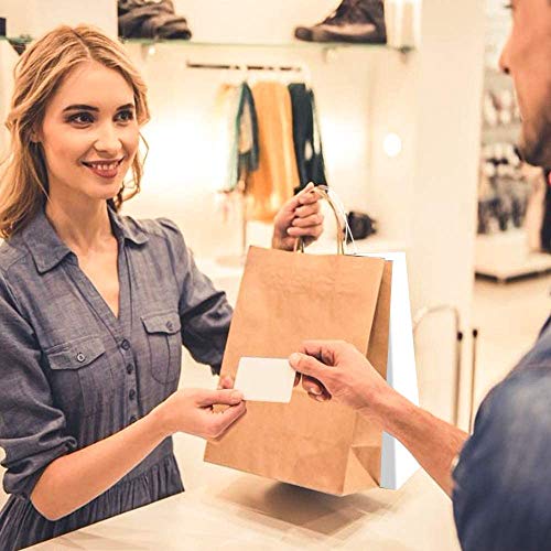 30 piezas Bolsas Papel 21 * 15 * 8CM,Bolsas de Papel Blanco,Bolsas de Papel con Asas,Bolsas Papel Kraft,Bolsas Regalo(Espesar 130gsm)