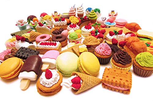 30 unids Novedad Estilo de Comida Lápiz Borradores de Goma, Postre de Fruta Vegetal Borradores de Fiesta para Niños Fiesta Llenadores de Bolsas