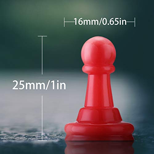 32 Piezas de Peones de Plástico de Multicolor Juego de Tablero, 1 Pulgada Peones Marcadores de Mesa Componentes