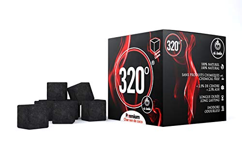 320° Premium Carbón natural para sisha & BBQ (26 mm Cubo) 1 kg