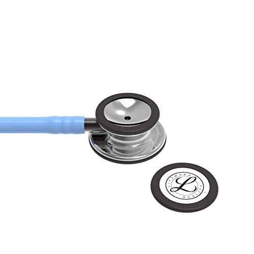 3M Littmann Classic III - Fonendoscopio para monitorización, campana de acabado en espejo, tubo azul cielo y vástago y auricular color gris humo, 68.5 cm, 5959
