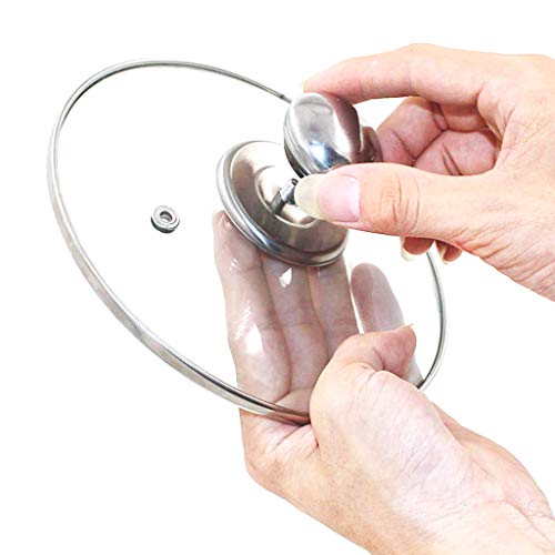 4 Pcs Pomo de acero inoxidable para tapa de olla, Universal para mango tapa de repuesto Mango tapa de olla tapa de cristal Asa Pomo, Mango de Perilla para Tapas de Ollas y Salsas, 2 estilos