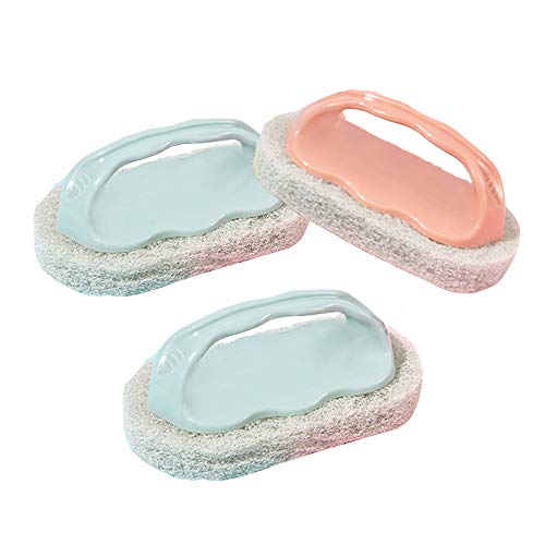4 Piezas Bañera Limpieza Esponja Cepillo Mango Plástico Cepillo de Esponja Limpieza para Fregadero Descontaminación Bañera Cepillo Suministros Limpieza para Hogar Cocina Baño Bañera Azulejo Piso