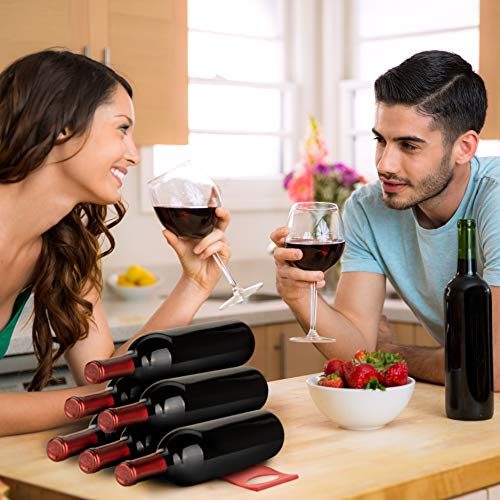 4 Piezas Botellero Soporte Botella Frigorifico - Silicona Flexible y Antideslizante - Organizador y Apilador para Cerveza Lata y Vino - Ahorradores de Espacio en Gabinete Cocina, Nevera/Refrigerador.